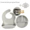 🧸 PandaGrip Set – סט האכלה מסיליקון שלא זז מהשולחן ומשנה את כל חוויית הארוחה של התינוק